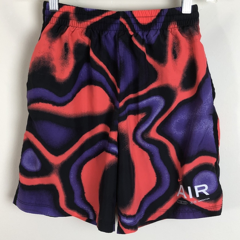 Nike Air Graphic Training Shorts TM8 Boys Sz L Red Purple Athletic Sports